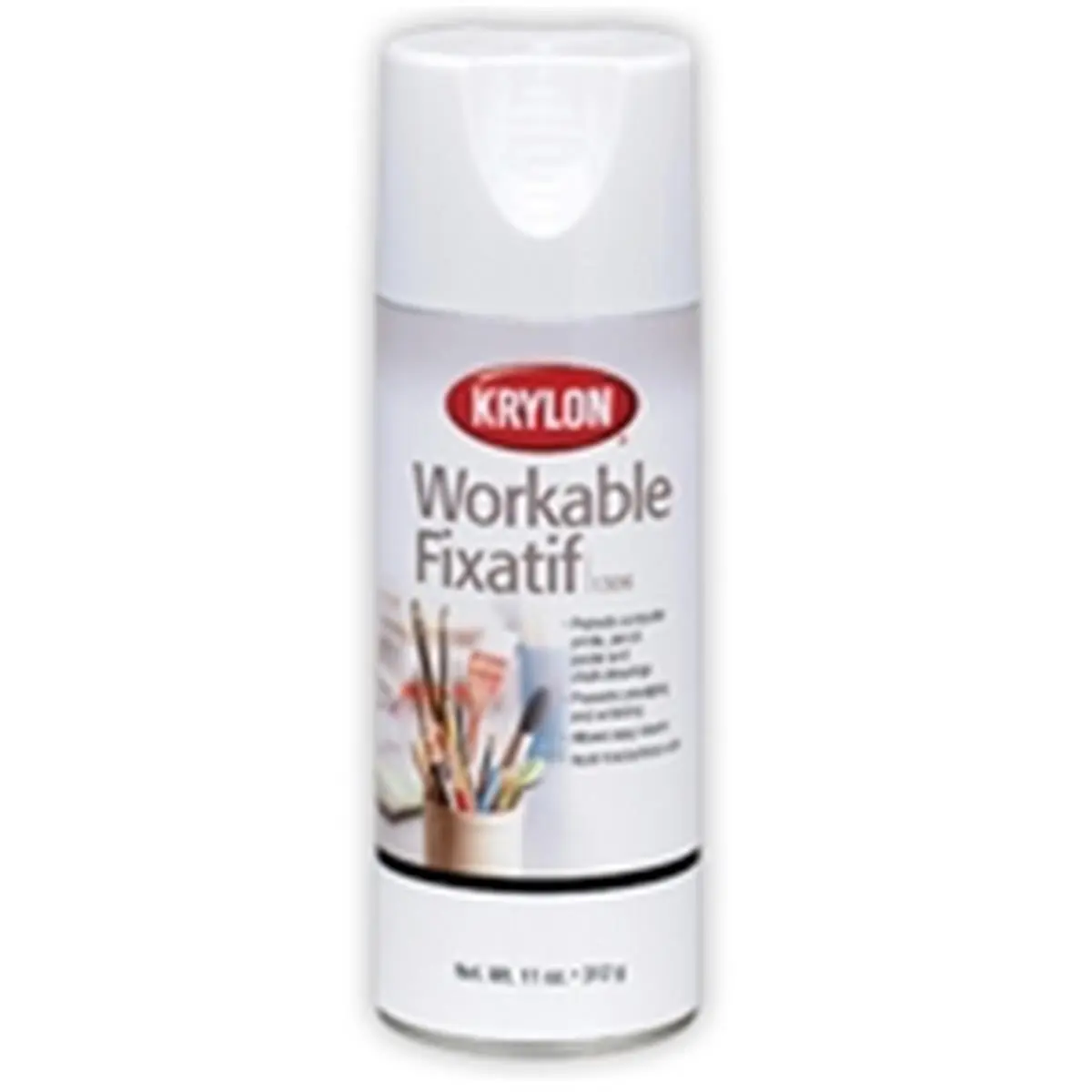Krylon 1306 Workable Fixatif Spray Varnish Aerosol Can, 11 oz - Fast-Drying, Smudge-Preventing Erase-Through Coating for Ceramic, Plaster, Wicker, Dried/Silk Flowers - Protects Art Materials, Handle-Ready in 1 Hour