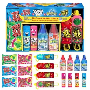 Candy Variety Pack, 18Ct Assorted Valentine's Candy Lollipops, Bulk Individually Wrapped Ring Pop, Push Pop, Baby Bottle Pop & Juicy Drop, Birthday Party Favors, Valentine's Gifts, Kids Goodie Bags