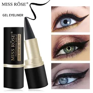 Black Eyeliner Pencil Waterproof Eye Enhancing Stick Solid Thick Gel Smooth 24 Hours Long Lasting Smoky Eye Liner Cosmetic Beaut Long-lasting Lipliner Makeup