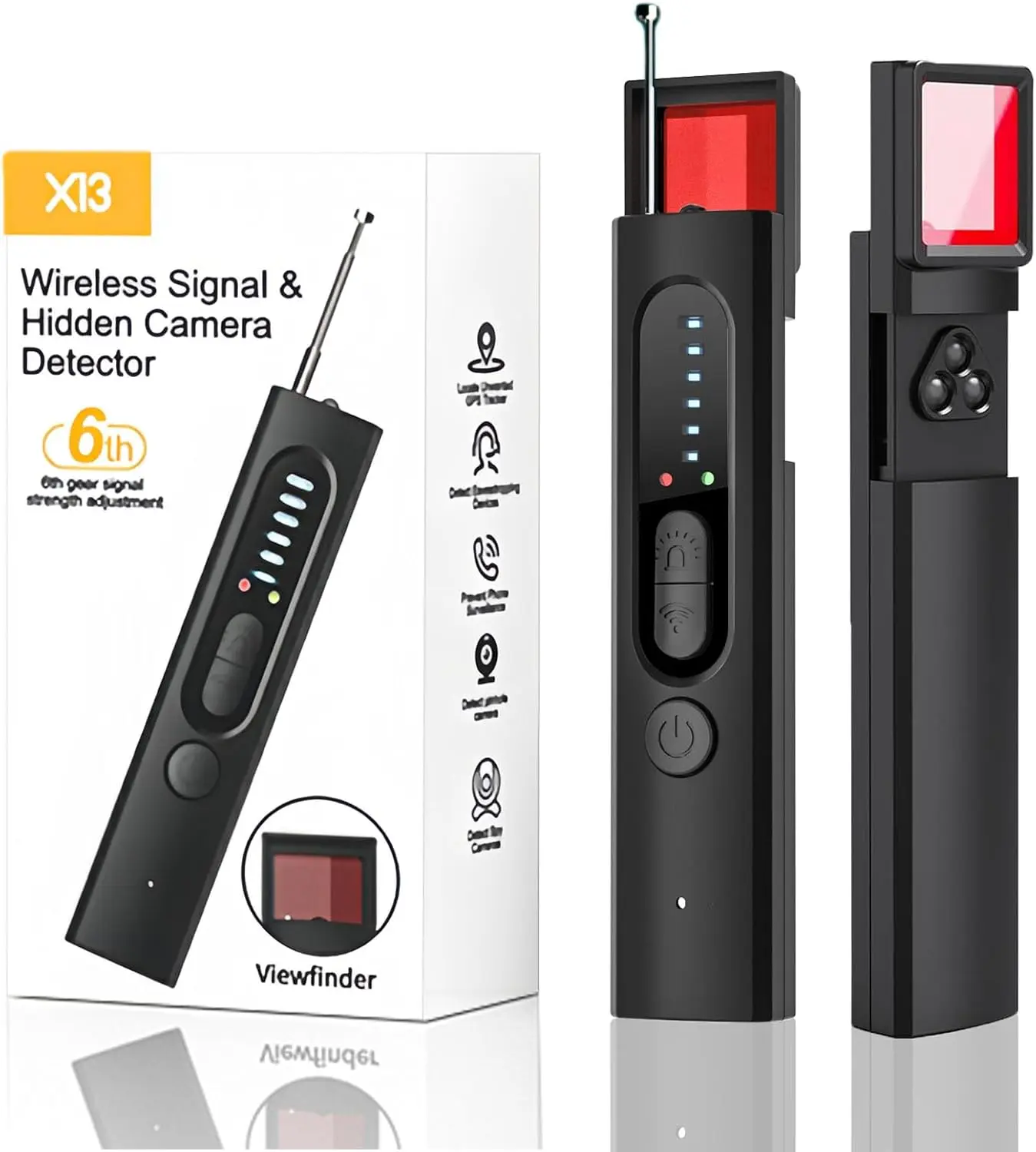 [2026 Upgraded] Hidden Camera Detectors, Bug Detector, Hidden Device GPS Detector, Rf Wireless Signal Scanner, Camera Detector Finder for Travel, Hotels, Offices, 6 Levels Sensitivity (Medium)