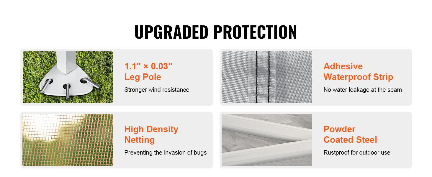 VEVOR Outdoor Canopy Gazebo Tent, TikTokShopBlackFriday, Portable Canopy Shelter with Large Shade Space,  Mosquito Netting & 4 Sandbags for Party, Backyard, Patio Lawn and Garden