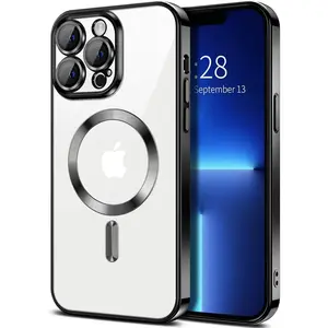 Entronix Case Transparent Case for iPhone 13 Pro Max Clear Magnetic Case, [ Resistant] Slim Fit Shockproof Crystal Case Cover Protective Wireless Protector Dustproof