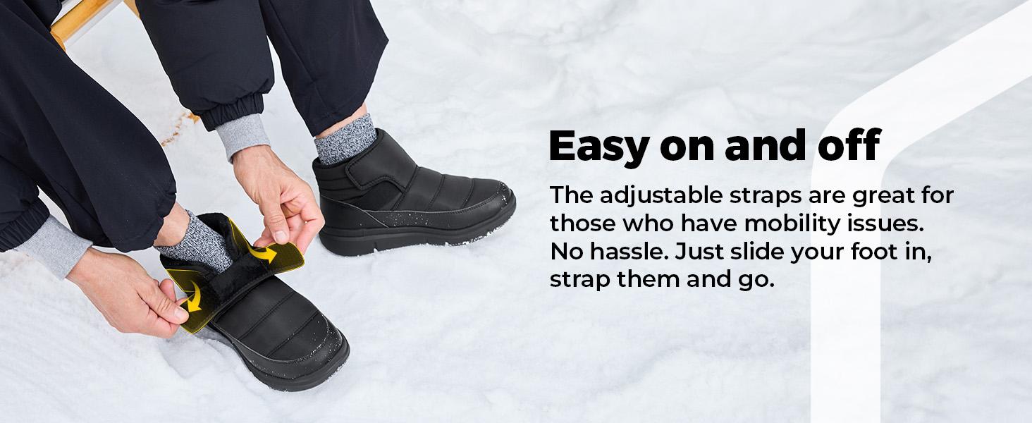 FitVille Mens Winter Boots Wide Width Water Resistant Snow Boots for Men Lightweight Warm Fur Lined