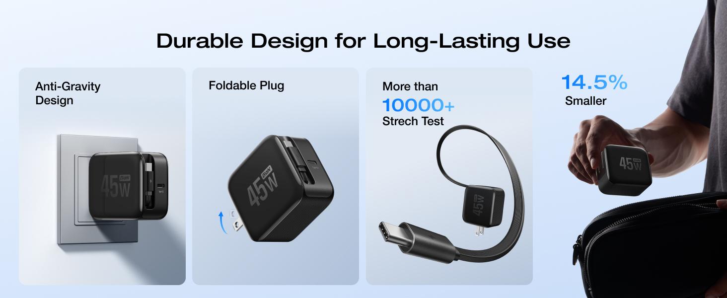 EF ECOFLOW 45W USB C Charger with Retractable Cable, 3-in-1 GaN Phone Charger with Type C Cable, 2-Port Fast Charger Compatible with iPhone 16 Pro Max, iPad Pro/Air, Galaxy S25, Steam Deck (White) EF ECOFLOW 45W USB C Charger with Retractable Cable, 3-in-1 GaN Phone Charger with Type C Cable, 2-Port Fast Charger Compatible with iPhone 16 Pro Max, iPad Pro/Air, Galaxy S25, Steam Deck (White)