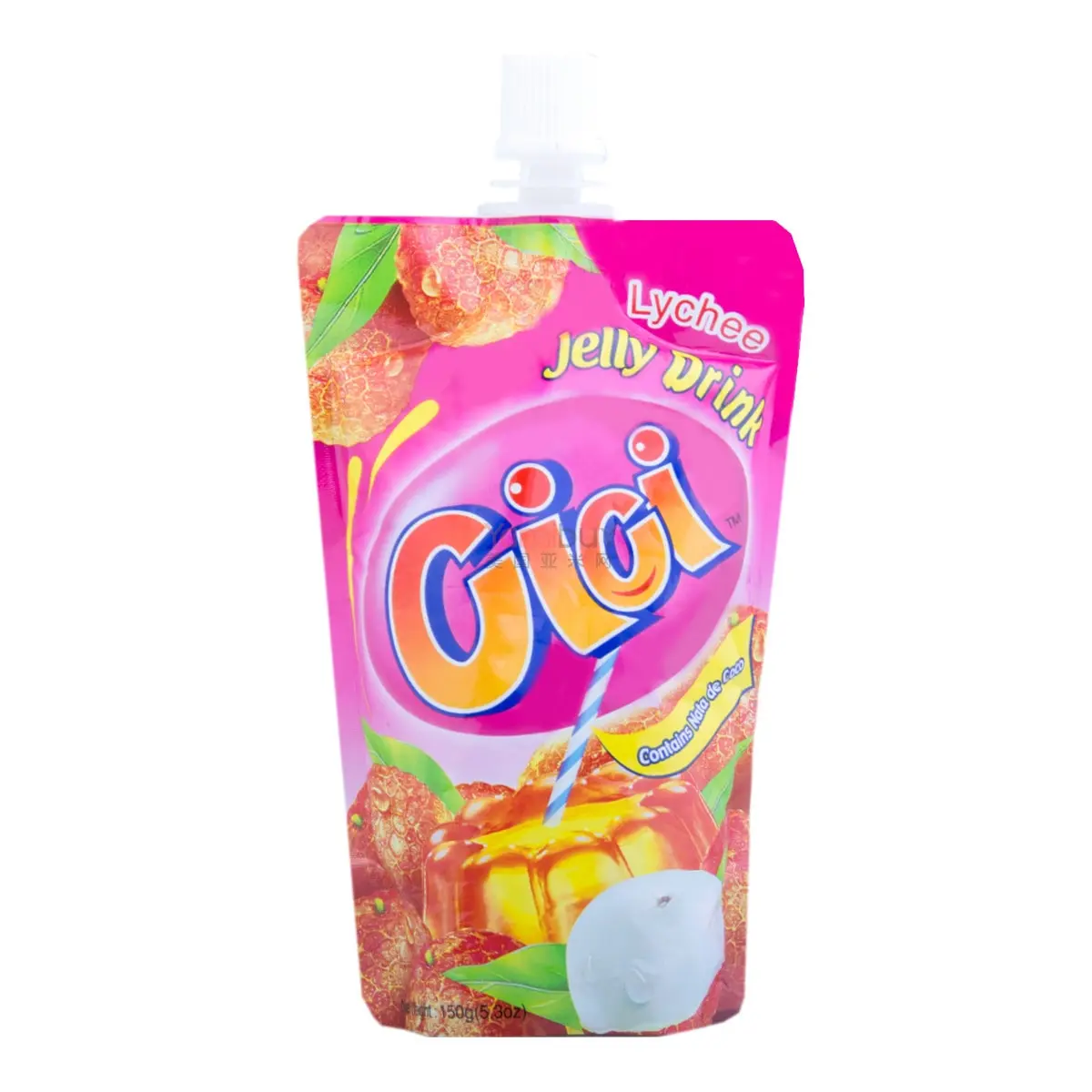STRONGFOOD CICI Lychee Jelly Drink with Real Coconut Jelly Bits, 150g - Refreshing Fruit Juice Snack
