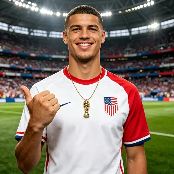 FIFA 2026 US World Cup Trophy Necklace, Must-Have Costume Jewelry for Football Fans