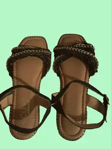 Luxe Chain Strap Flat Sandals