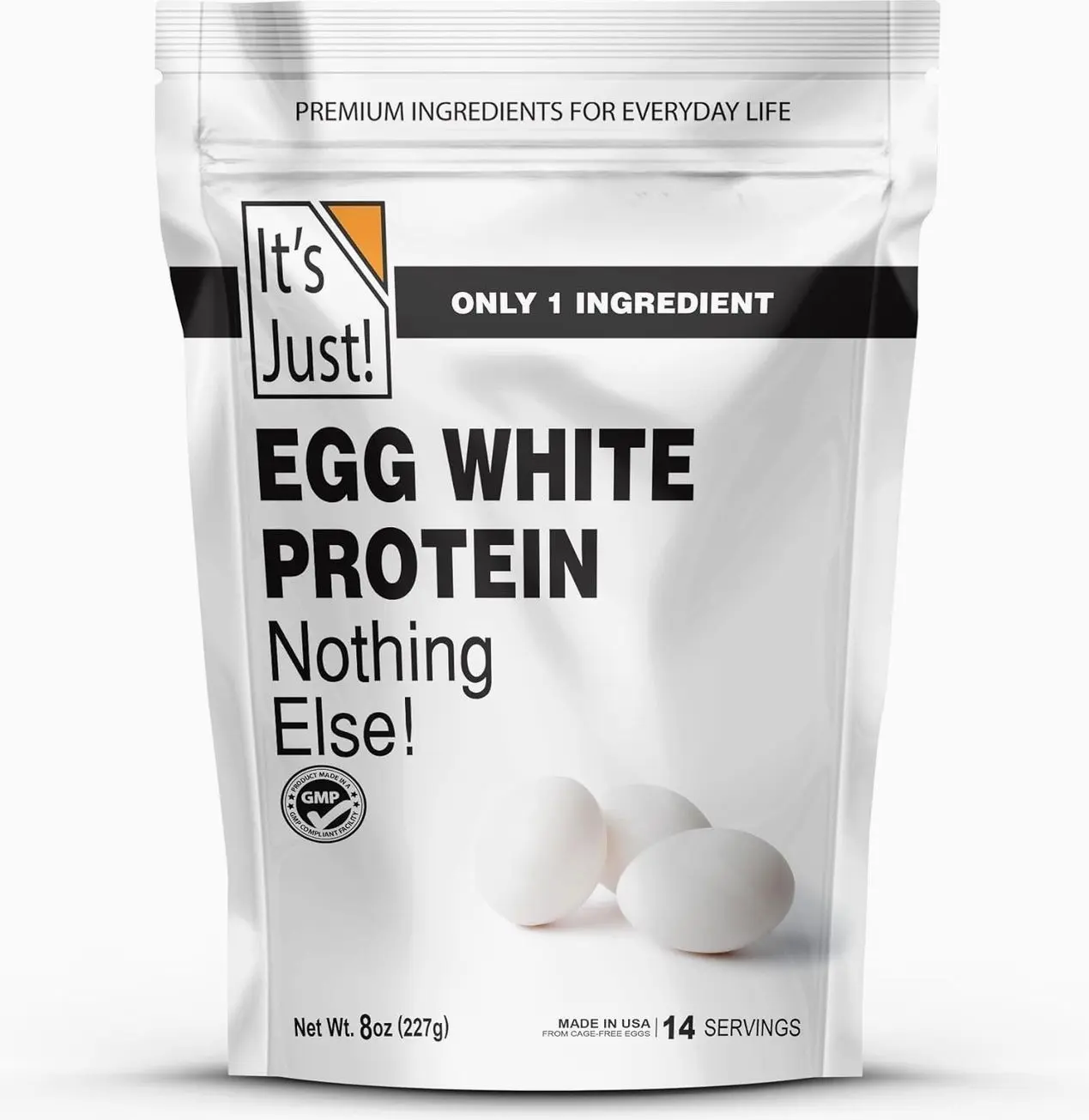 Egg White Protein Powder, Made in USA from Cage-Free Eggs, Dried Egg Whites (Unflavored, 8oz)