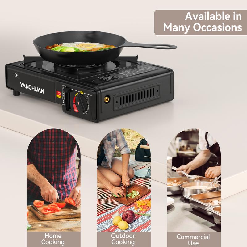 2900W Portable Outdoor Camping Stove,Butane/Liquefied Gas Tank Dual Fuel Tabletop Stove Burner Gas Stove,Outdoor Pinic Cooker,Cooking Gear