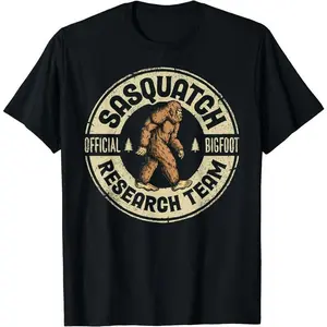 Bigfoot Research Team Retro Vintage Sasquatch T-Shirt |       Unisex Cotton Tee Gift |       Full Size Menswear Top,Unisex Crewneck T-shirt for Men And Women