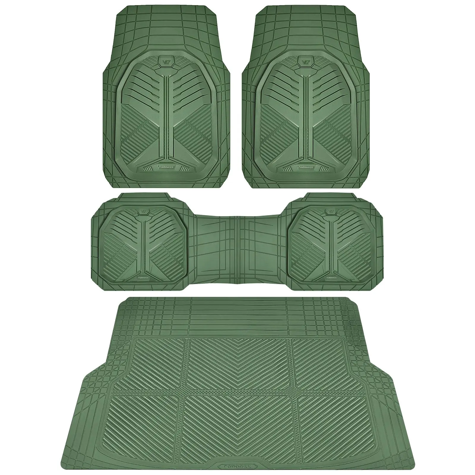 Green Cargo Liner&Car Floor Mats Rubber Heavy duty