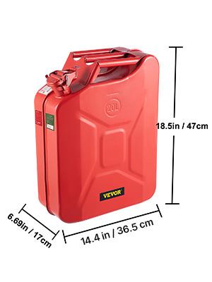 VEVOR Jerry Fuel Can, Various specifications, 5.3 Gallon / 20 L Portable Jerry Gas Can with Flexible Spout System, Rustproof ＆ Heat-resistant Steel Fuel Tank for Cars Trucks Equipment, Red， Authentic NATO Jerry Can