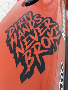 Dirty Hands NEVER Broke Decal, Multiple Sizes, 20 Color Options, Durable Vinyl for Cars, Trucks, SUVs & Diesel Jeeps