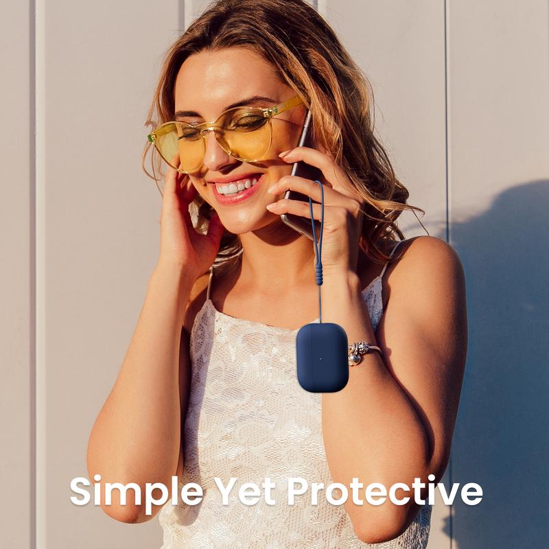 ORNARTO Compatible with AirPods Pro 2 Case 2022, Protective Soft Silicone for AirPods Pro 2nd Generation Case, Front LED Visible Skin Cover Accessories Handheld