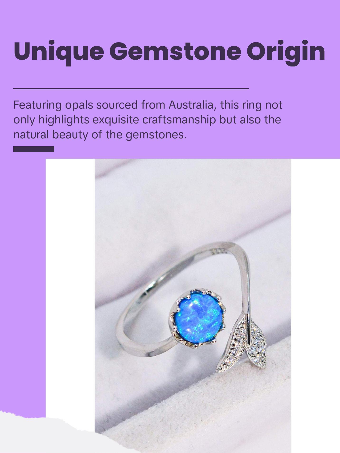 Opal Fishtail Bypass Ring