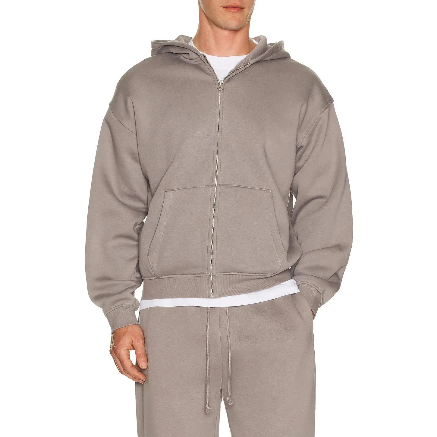 SKIMS Relaxed Zip Up Hoodie in Shadow