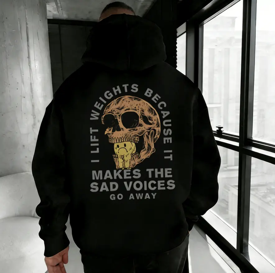 Sad Voices v3 Men's Cotton Hoodie - Casual Pullover