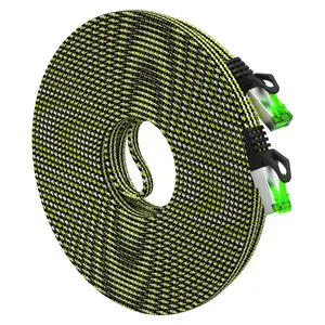 Cat7 Ethernet Cable 33 Feet - 32 AWG Flat Patch Cable - Nylon Braided Cat7 Ethernet Cable 33 Feet - 32 AWG Flat Patch Cable - Nylon Braided