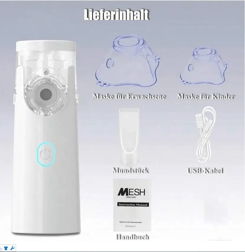2PCS USB Nebulizer, Portable Nebulizer, NebulizerMachineFor Adults And Kids, For BreathingProblems,Nebulizer Masks And Adjustable NebulizationRateMesh Nebulizer With USB Power Cord,Facial Hydration (NoInclude Battery)