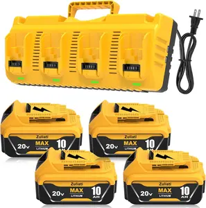 8.0Ah Battery and Charger DCB104 for DeWalt 20V 8000mAh System | Replacement for DCB206 & DCB204 | DCD/DCF/DCG Series Compatible
