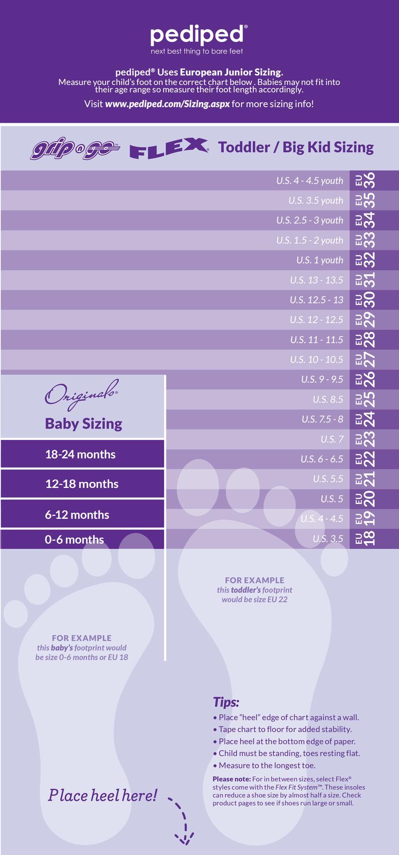 PEDIPED Dani Originals Lavender  Comfort Durability Style for Growing Feet Secure Fit Flexible Support Active Lifestyle Grip 'n' Go Flex EU19-EU33