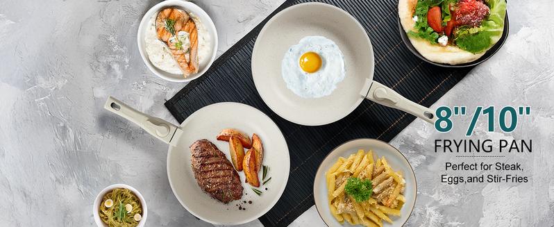 12 Pcs Pots and Pans Set Nonstick - Kitchen Cookware Set with Detachable Handle, Induction Cookware, Dishwasher Oven Safe