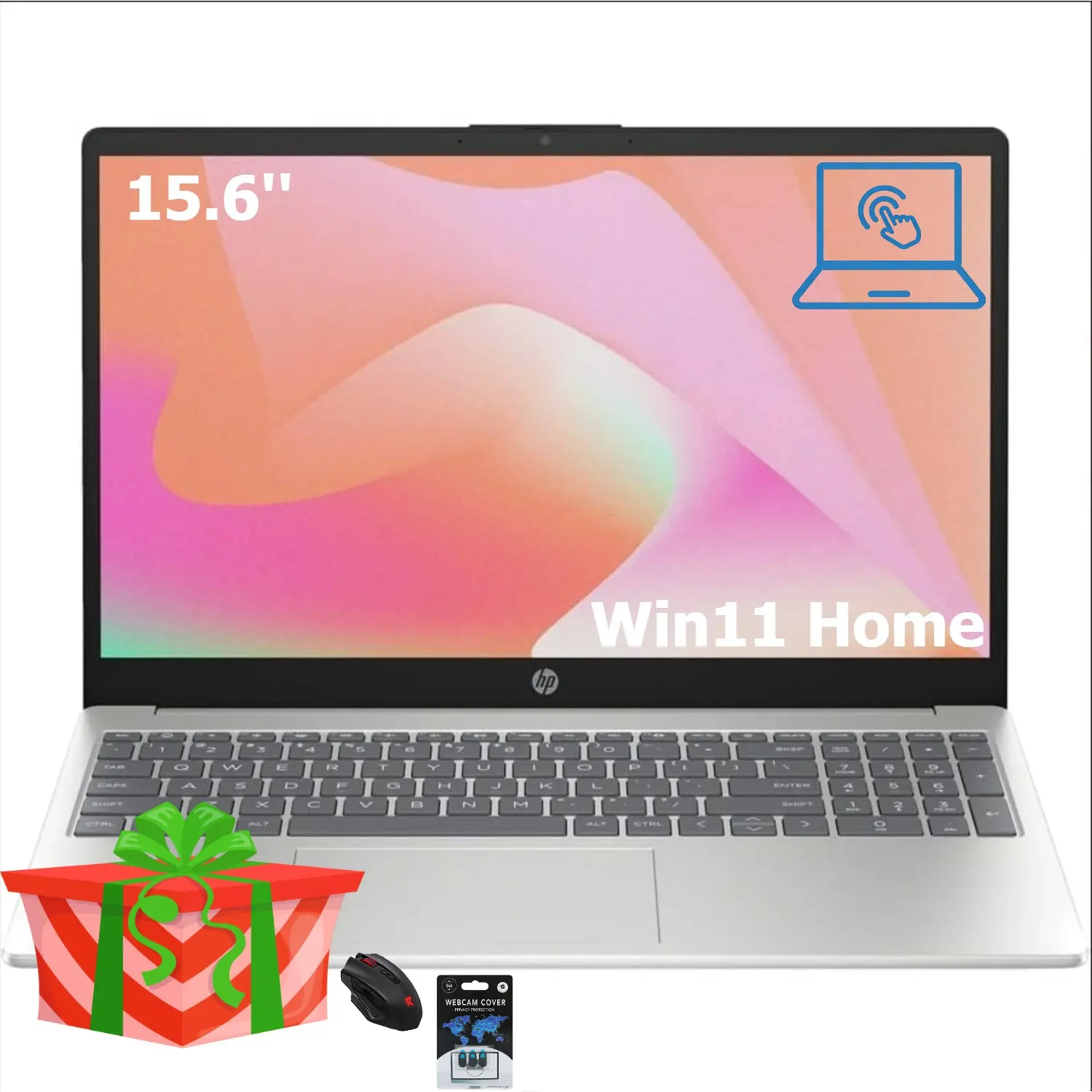 HP 15.6-inch Full HD Touchscreen Business Laptop —  Windows 11 Home,Copilot AI , HDMI port, Intel® Core™ i7-1355U Processor (10-core, up to 5.0 GHz), Wi-Fi 6, integrated HD webcam, up to 32GB RAM/512GB SSD Storage,Bundle Accessory