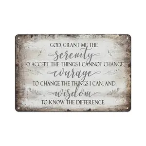 Vintage Aluminum Foil Poster A Peaceful And Rustic Prayer Poster 12 x 8 inches Perfect for Living Room Decor