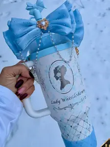 LOVESHACK Cottage Lady Whistledown 40 oz Tumbler,  Gift For Book Lover, Mug For Her (W No Accessories Included)