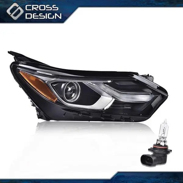 CROSSDESIGN Precise Water-Resistant Halogen LED DRL Car Headlight - Passenger Side, Direct Fit OEM Replacement, Factory Match, OEM Fit, for 2018-2020 Chevy Equinox, Car Lighting, LED Lights, Exterior Upgrade, Visibility Boost