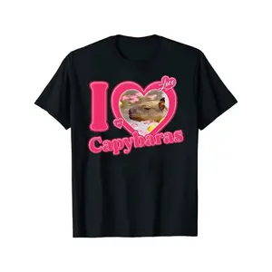 I Love Capybaras Casual Short Sleeve Crew Neck T-Shirt Outfits Summer Clothing,Tee