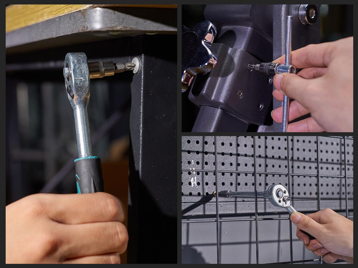 SEESII 3-in-1 Cordless Power Tool Set: Electric Rotary Hammer, Cordless Angle Grinder & Brushless Impact Wrench - Heavy Duty Combo Kit with 2x 4.0Ah Batteries for Construction, Automotive Repair & Metal Fabrication, 3ML