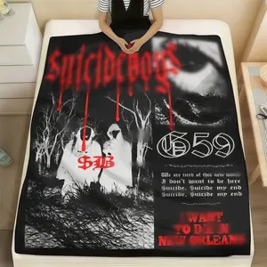 Suicideboys G59 Blanket , Cozy Warm Greyday Tour Throw  , Greyday Suicideboys Merch ,  Gift For Suicideboys Fans ,  Hip Hop Rap Merch ，Camping, Bed, Travel,  Living Room, Office Chair,Suitable for Sofa