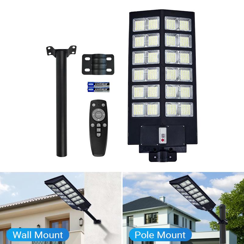 Solar Street Light Outdoor,  Flood Lamp, 3 Modes Motion Sensor Security Light for Yard Garden Road Garage, Solar Lights Outdoor Wall/Pole Mounted with Remote, IP65 Waterproof
