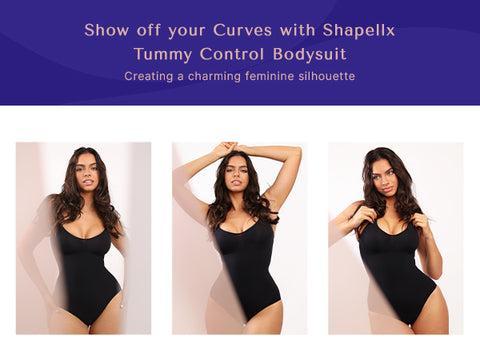 Shapellx Seamless Comfy Body Tummy Control Crotch Hook-and-Eye Closure Design Bodysuit  For Woman Shapewear Womenswear Buy One Get One Free breast Covers