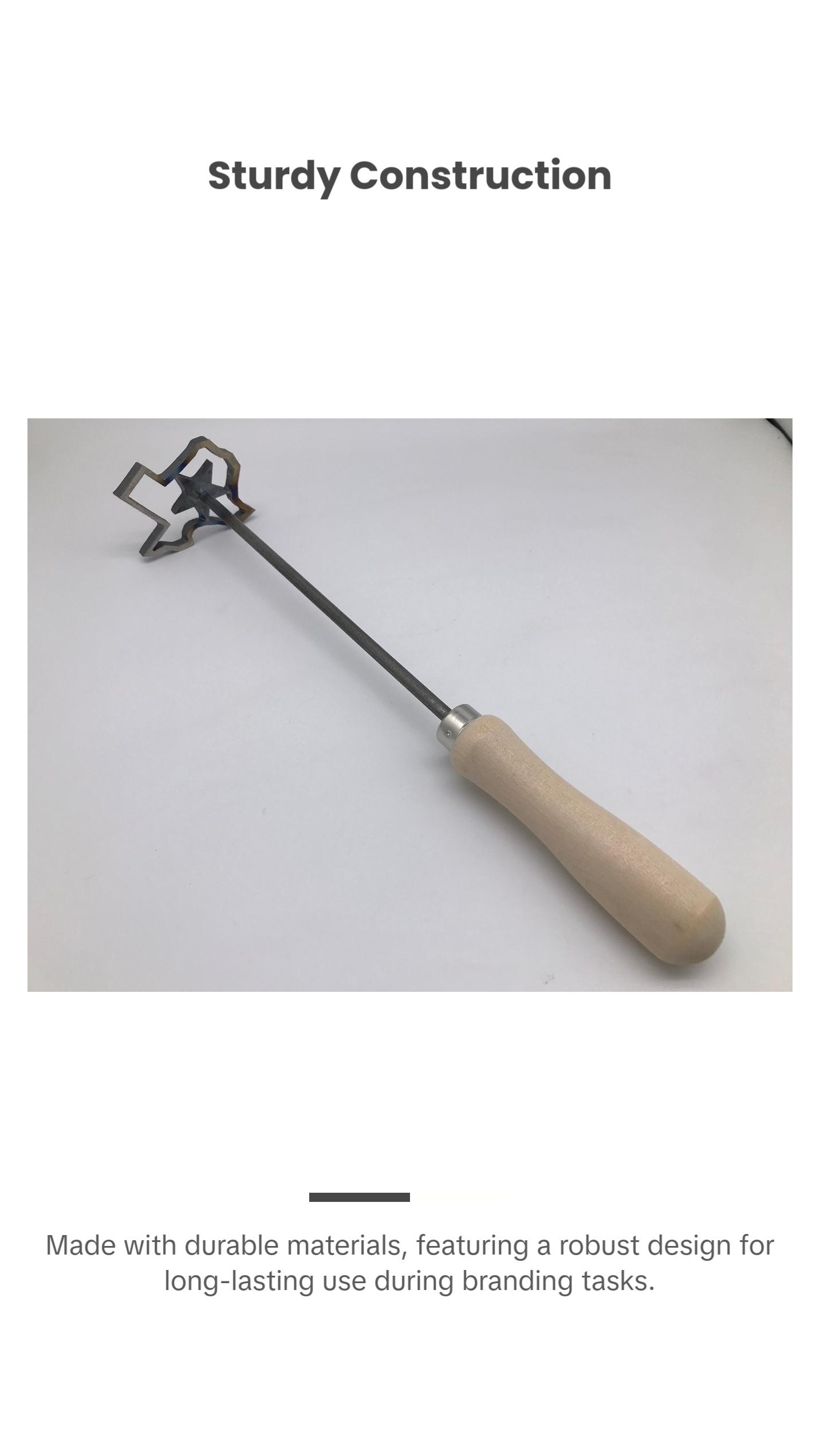 Texas Star Branding Iron for BBQ, Leather, Steaks