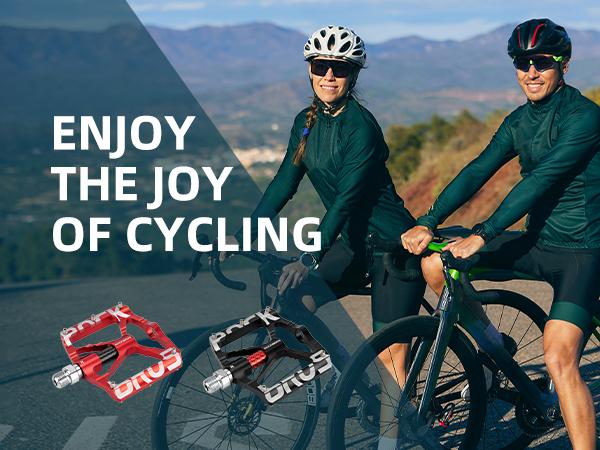 ROCKBROS MTB BMX Pedals CNC Non-Slip Lightweight Aluminum Alloy 9/16" Spindles with 5 Stainless Steel Spikes & Sealed Bearings for Secure & Smooth Cycling