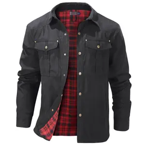 Men’s Classic Stylish Plaid Denim Western Shirt Jacket, Menswear Tops & Coats for Outdoor Use