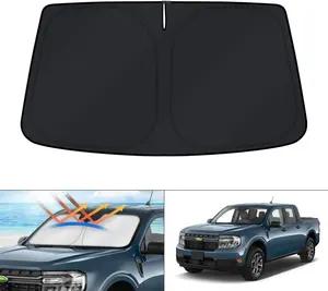Canvcle Windshield Sun Shade for Ford Maverick 2022-2025 240T Reflective Fabric Foldable Sun Visor Protector Blocks 99% UV Rays Keeps Car Cooler