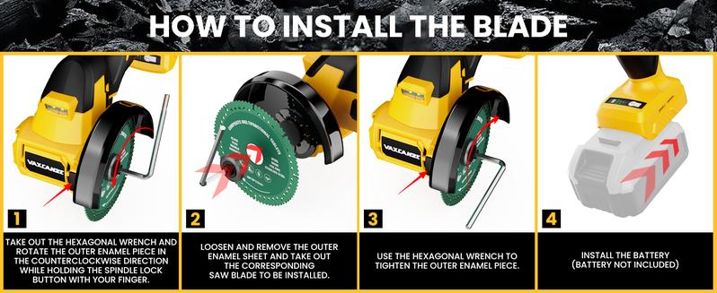 【No Batteries】 Cordless Cut Off Tool Compatible with Dewalt 20V Battery/ for Milwaukee M18 Battery/ Makita 18V Battery, 18,000 RPM Brushless Motor, 4" Blades (2pcs) with Dust Cover, 1.2mm Max Blade Thickness for Wood/Metal/Plastic