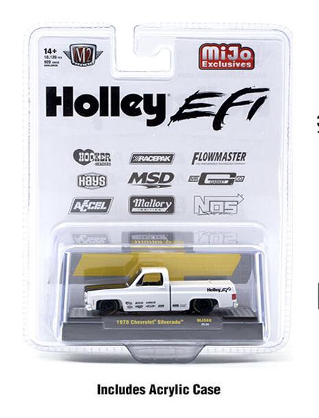M2 Machines 1:64 1978 Chevrolet Silverado Holley Custom White 31500-MJS88 Exclusives with Acrylic Case