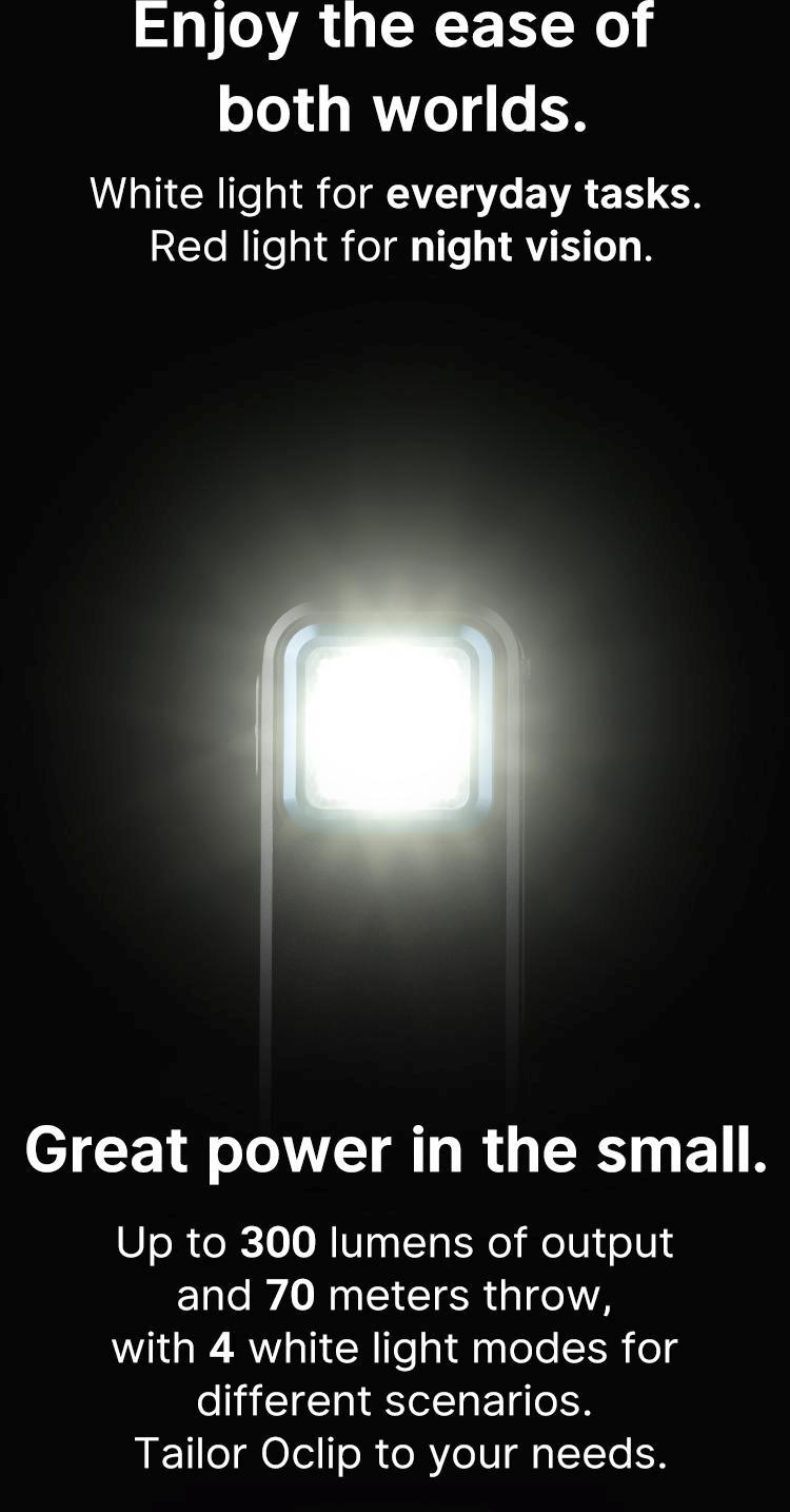 OLIGHT Oclip Clip Light with White and Red Light