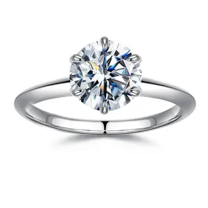 MONOOC 1.5CT Oval Cut D Color VVS1 Moissanite Solitaire 6 Prong Engagement Ring Copper Band Daily Costume Jewelry Accessories Perfect Birthday Engagement Wedding Anniversary Valentines Gift