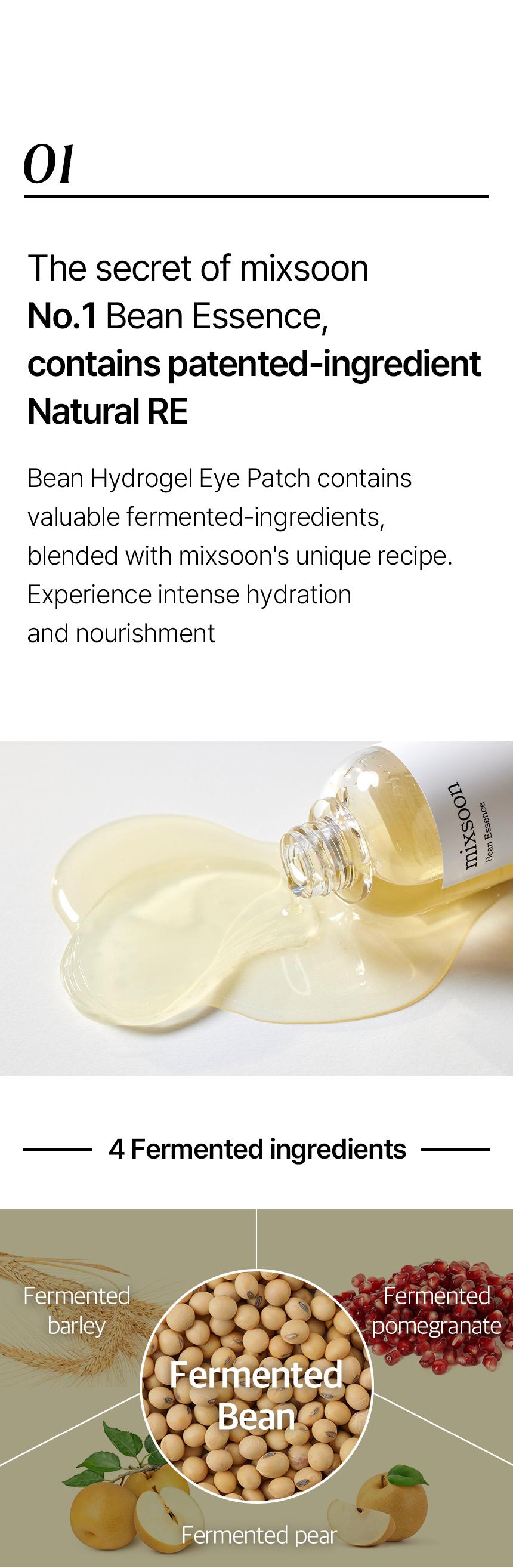 [mixsoon Official Shop] Bean Hydrogel Eye Patch 30 pairs (60ea) - Nutritional patches that brighten the dark under-eye area, Korean Skincare for Glass Skin