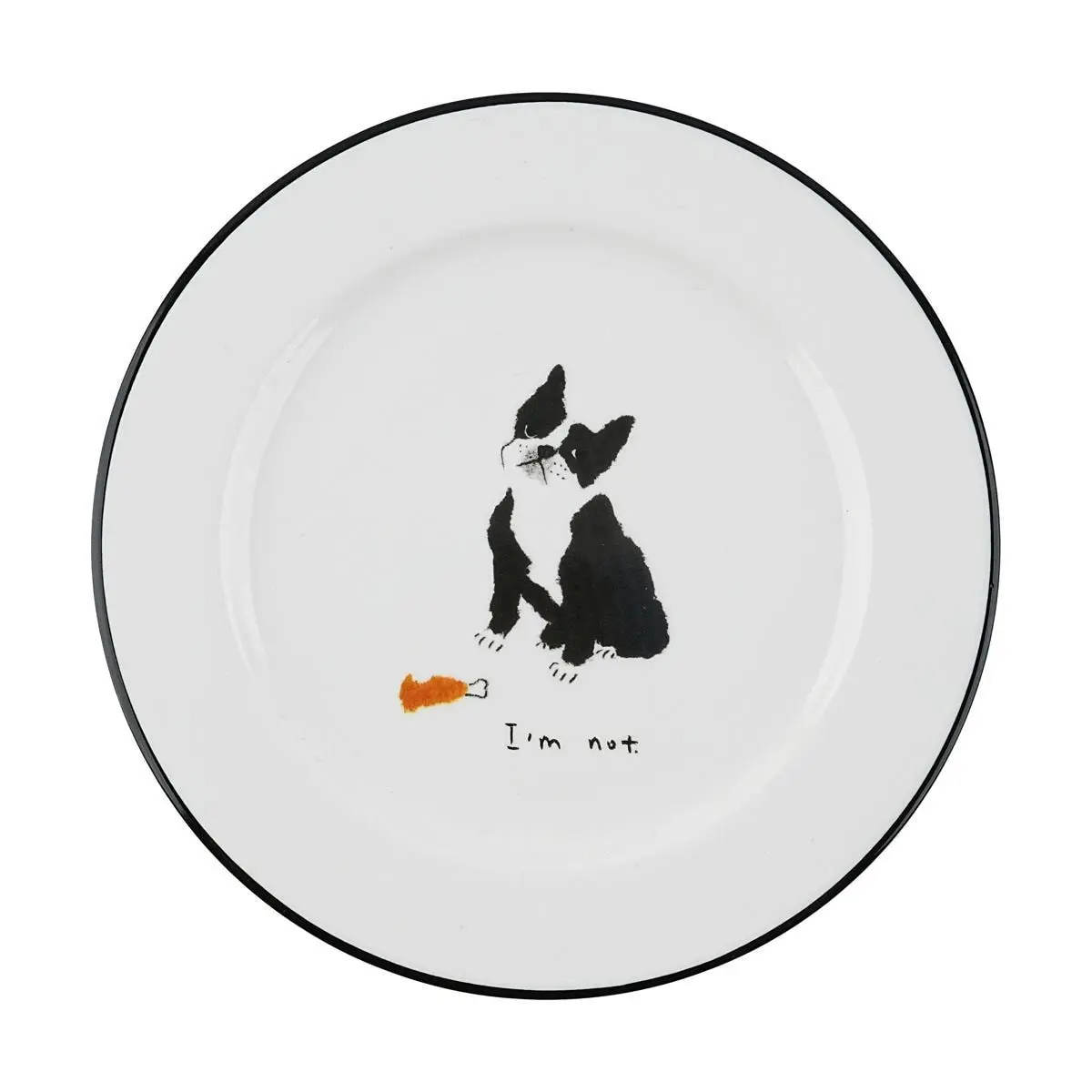 POLAATHOME French Bulldog Ceramic Plate - 18cm Ins Style Korean Mummur Dinnerware