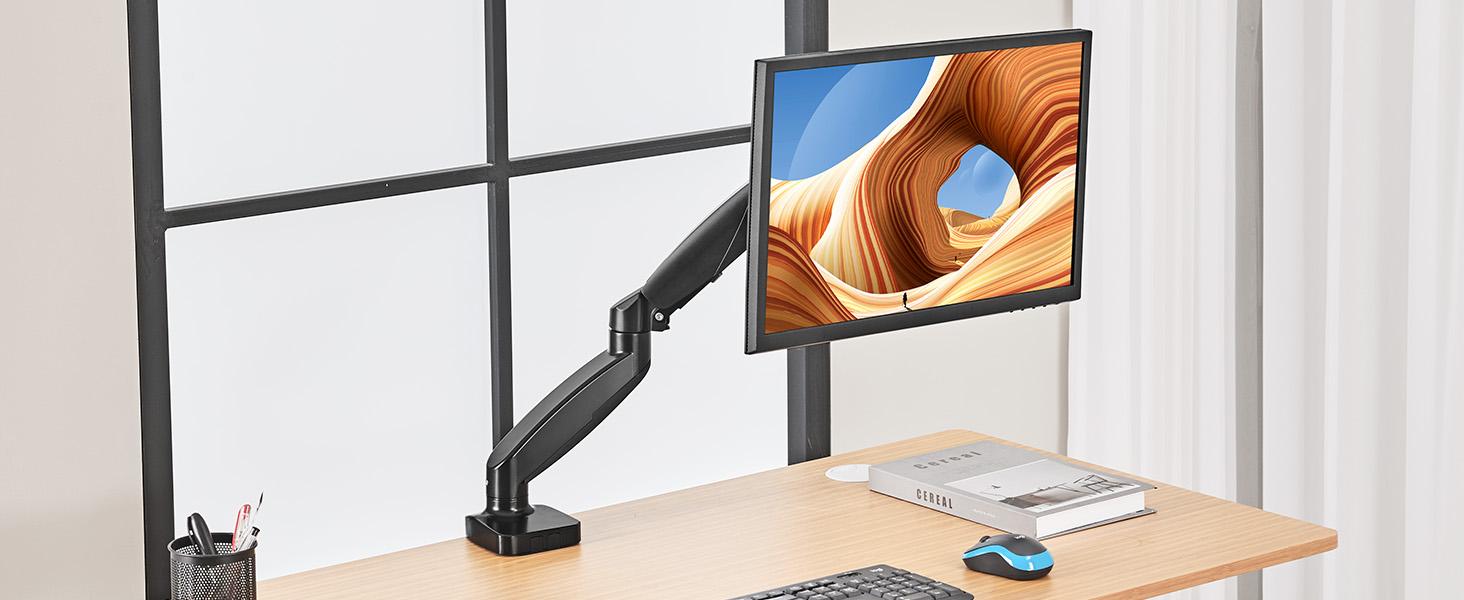 Furnest Computer Ac Monitor Stand - Adjustable Desk Mount Arm for Support 15 to 27 Inch and 4.4 to 15.4lbs Screen, Gas Spring Computer Monitor Holder with Clamp and Grommet Base, VESA Bracket 75 and 100 Furnest Computer Ac Monitor Stand - Adjustable Desk Mount Arm for Support 15 to 27 Inch and 4.4 to 15.4lbs Screen, Gas Spring Computer Monitor Holder with Clamp and Grommet Base, VESA Bracket 75 and 100