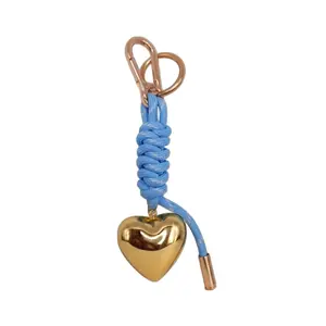 Engraved Gold Heart Monogram Keyring - Paracord and Rose Gold Hardware