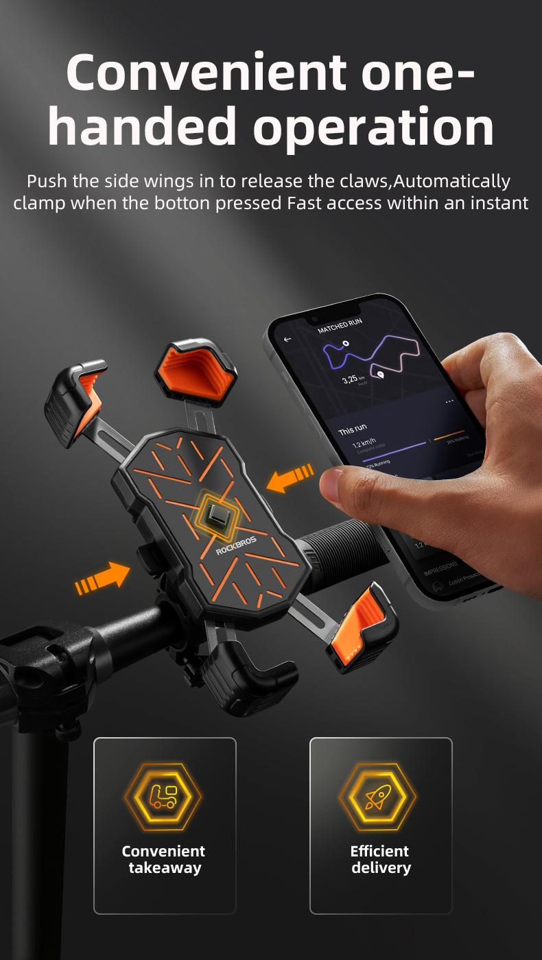 ROCKBROS HW-117 Bike Phone Mount 1s Lock Bike Phone Holder ROCKBROS HW-117 Bike Phone Mount 1s Lock Bike Phone Holder