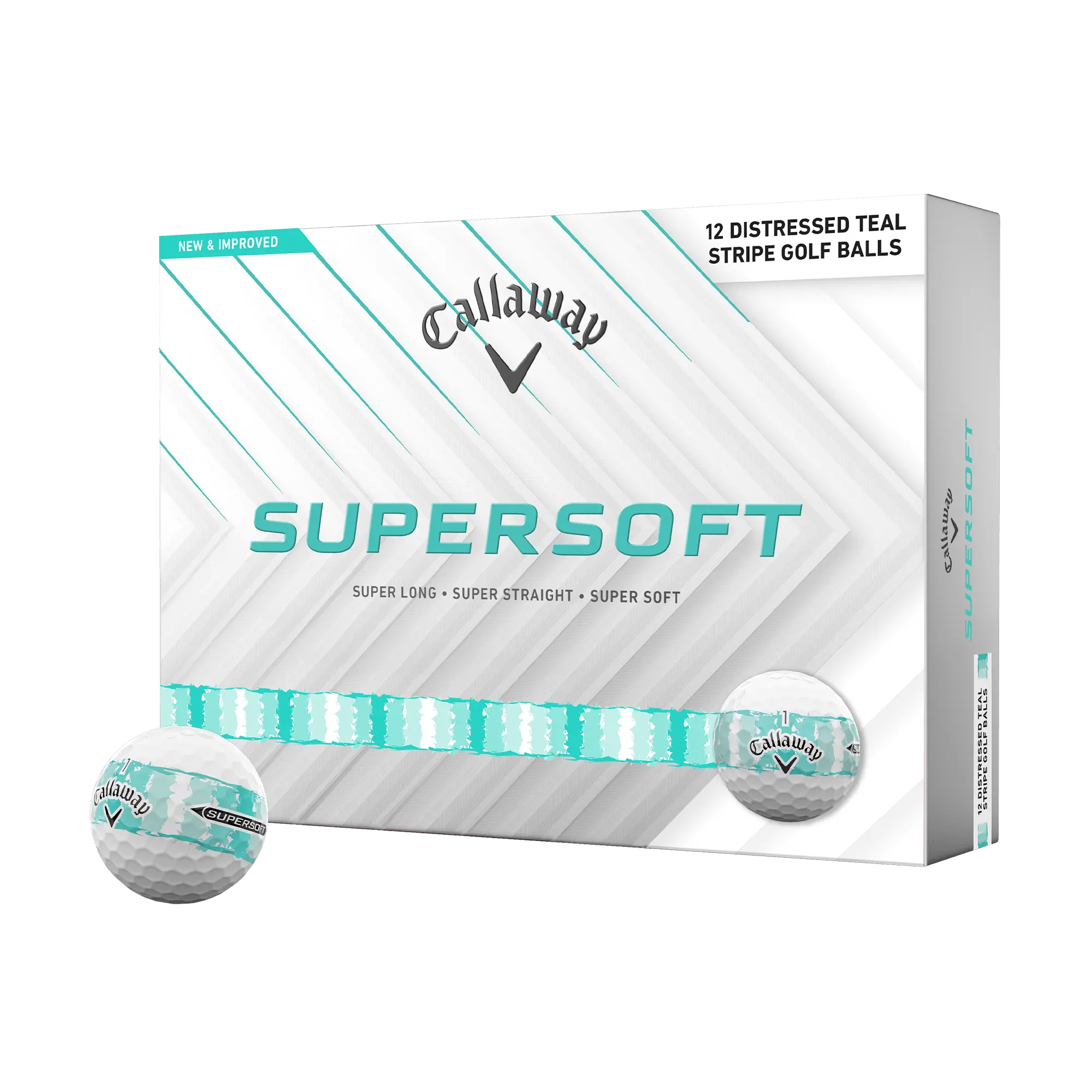 Callaway Golf Supersoft Distressed Teal Stripe Golf Balls
