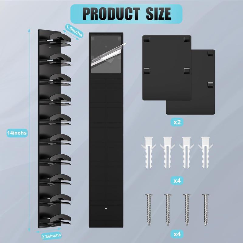 2-Pack Wall-Mounted Hat Organizer | Baseball Cap Rack (Black), Adhesive Mount, Stable Structure, Holds 20 Hats, Easy Access & Installation, Hanging Display for Closet, Door & Bedroom